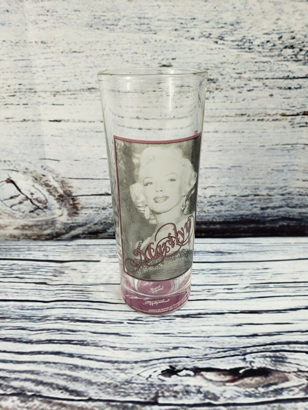 Marilyn Monroe Shot/Drinking Glass By Bernard of Hollywood Pink Bottom